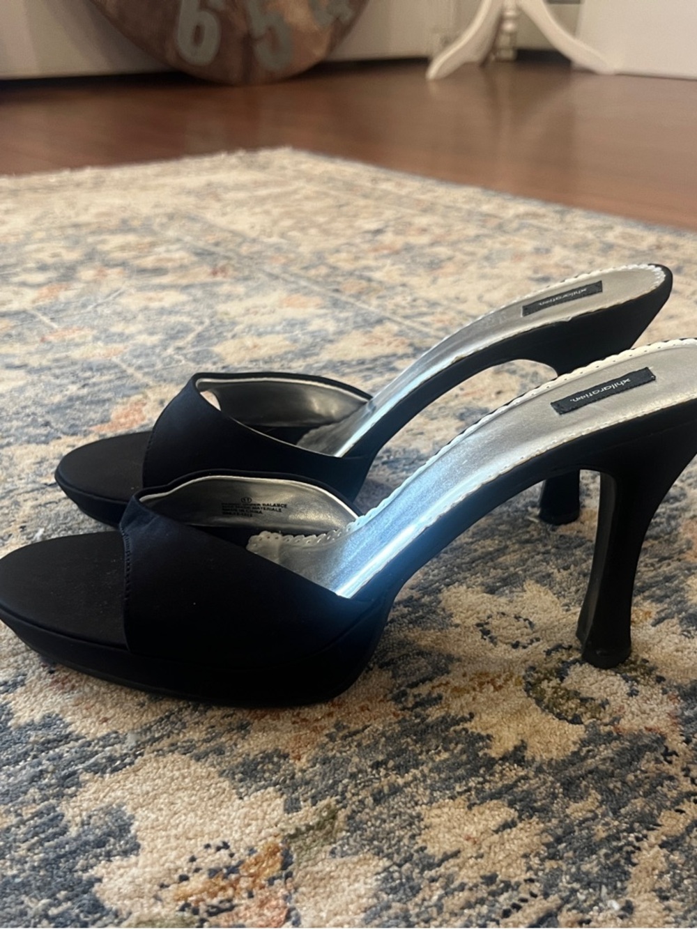 Xhilaration Black High Heel Slide Sandals - Women's Elegant Evening Mules - Picture 4 of 12